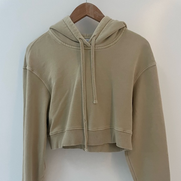 Kith tan khaki crop logo hoodie sz S - Picture 1 of 4